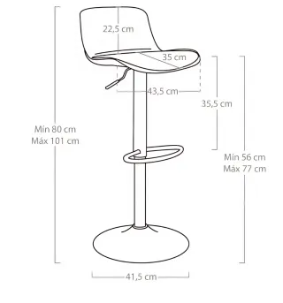 2 Taburetes Altos Negros Regulables