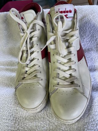 Diadora Game L Waxed Sneakers Bianche Rosse