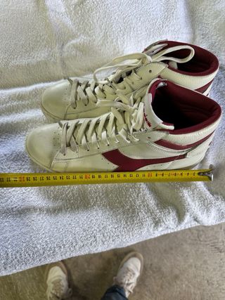 Diadora Game L Waxed Sneakers Bianche Rosse