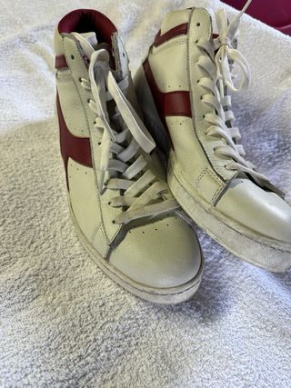 Diadora Game L Waxed Sneakers Bianche Rosse