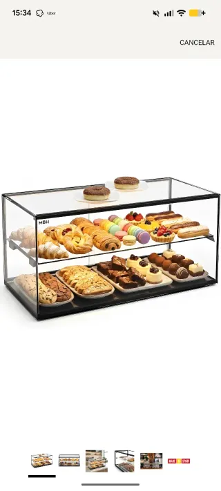 Vitrina expositora hostelería cristal templado