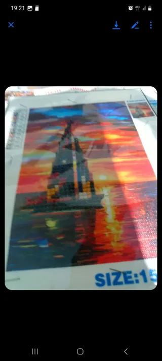 Quadro Diamante Cidade Vista Mar