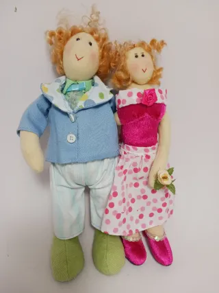 Pareja Novios Muñecos Tela