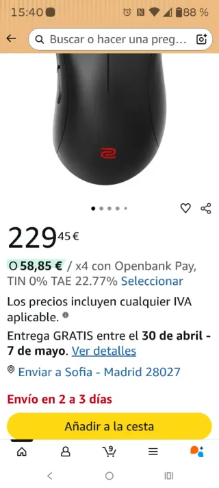 Ratón Zowie EC3-C Gaming Esports