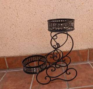 Soportes de hierro forjado para plantas (2 y 3 niv