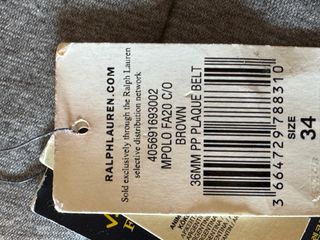 Cinturón Polo Ralph Lauren Hebilla Dorada