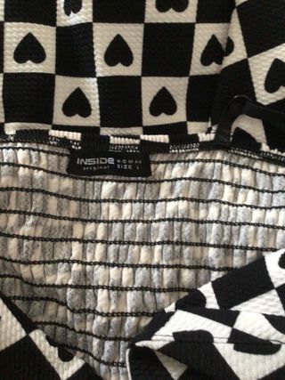 Vestido estampado cuadros y corazones