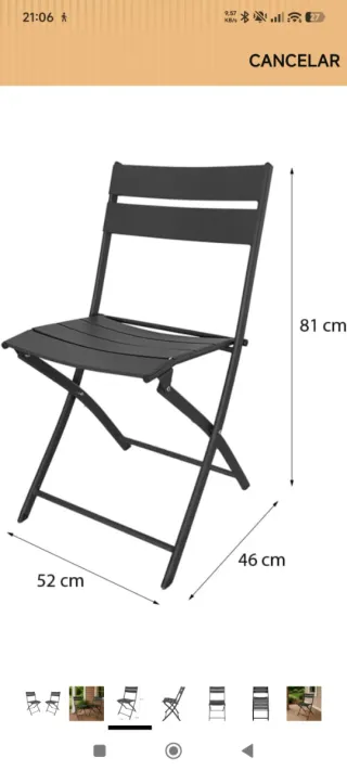 Sillas Metálicas Plegables Grises de diseño