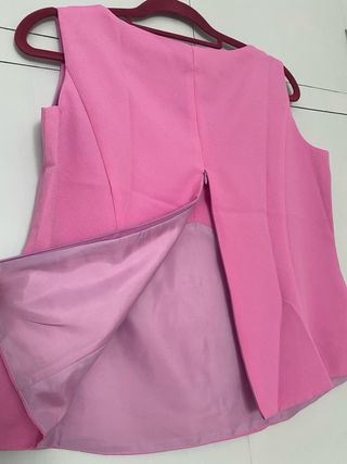 Conjunto pantalón, top y blazer rayas