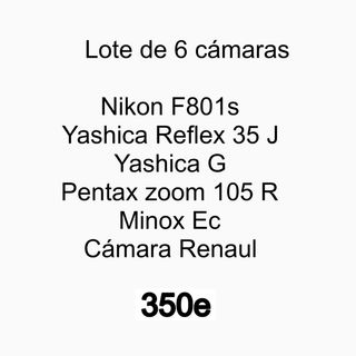 Lote 6 Cámaras: Nikon, Yashica, Pentax, Minox
