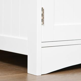 Mueble de Baño con Estantes, Armario y Cajón, Mueble de Baño Multiusos de Madera, Blanco, 60X33X122.5Cm