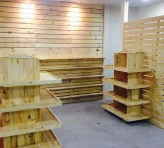 Estanterías de madera natural para fruterías...