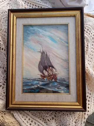 Quadro marino con barca a vela