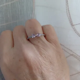 Anello fiocco rosa argento 925