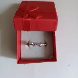 Anello fiocco rosa argento 925