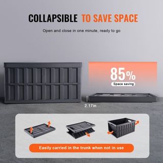 Scatole di Stoccaggio Pieghevoli con Coperchio, 65L 3 Pacchetti, Scatole di Plastica Impilabili e Pieghevoli con Maniglie, Grandi Contenitori Resistenti per Abbigliamento, Giocattoli, Libri, Snack, Scarpe e Organi...