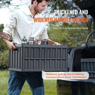 Scatole di Stoccaggio Pieghevoli con Coperchio, 65L 3 Pacchetti, Scatole di Plastica Impilabili e Pieghevoli con Maniglie, Grandi Contenitori Resistenti per Abbigliamento, Giocattoli, Libri, Snack, Scarpe e Organi...