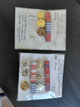 Miniaturas Órdenes y Medallas Ejército Yugoslavia