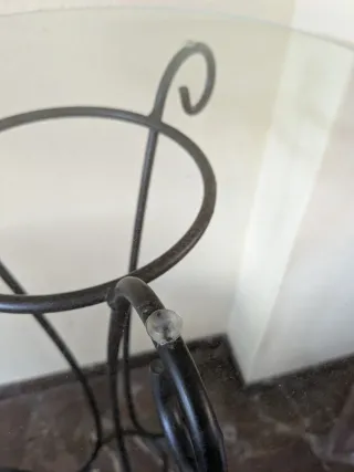 Mesita alta forja y cristal