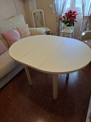 Mesa camilla redonda cristal y tela