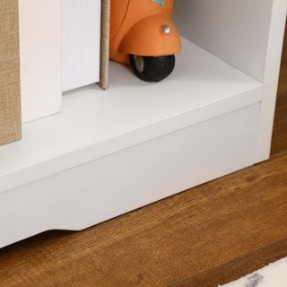 Mobile porta TV fino a 42'' con armadio e ripiani aperti, mobile TV per soggiorno e salotto in legno, 120X30X41Cm, bianco