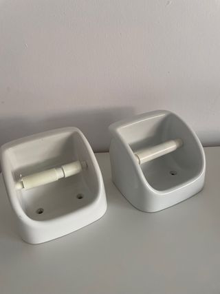 Portarrollos de porcelana blanco