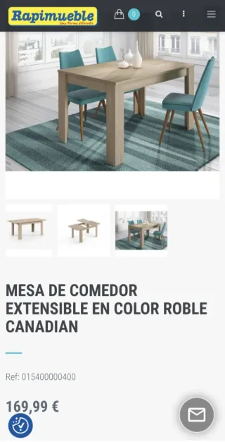 Mesa Comedor Extensible Roble + 6 sillas diseño