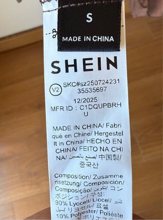 Vestido Shein Talla S/36 Marrón