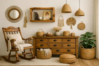 Estantería rústica de madera