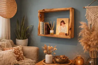 Estantería rústica de madera