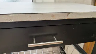 Mueble auxiliar cocina negro y metal