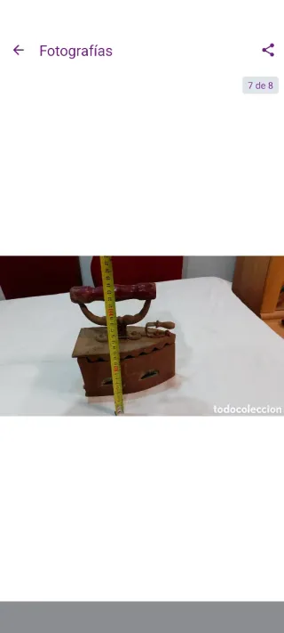 Antigua plancha de carbón siglo XIX