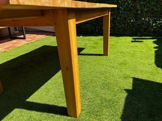 Mesa de madera rústica extensible