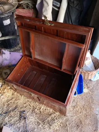 Baúl de madera con detalles dorados