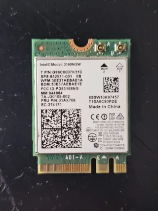 Adaptador WiFi Bluetooth Intel 3168NGW