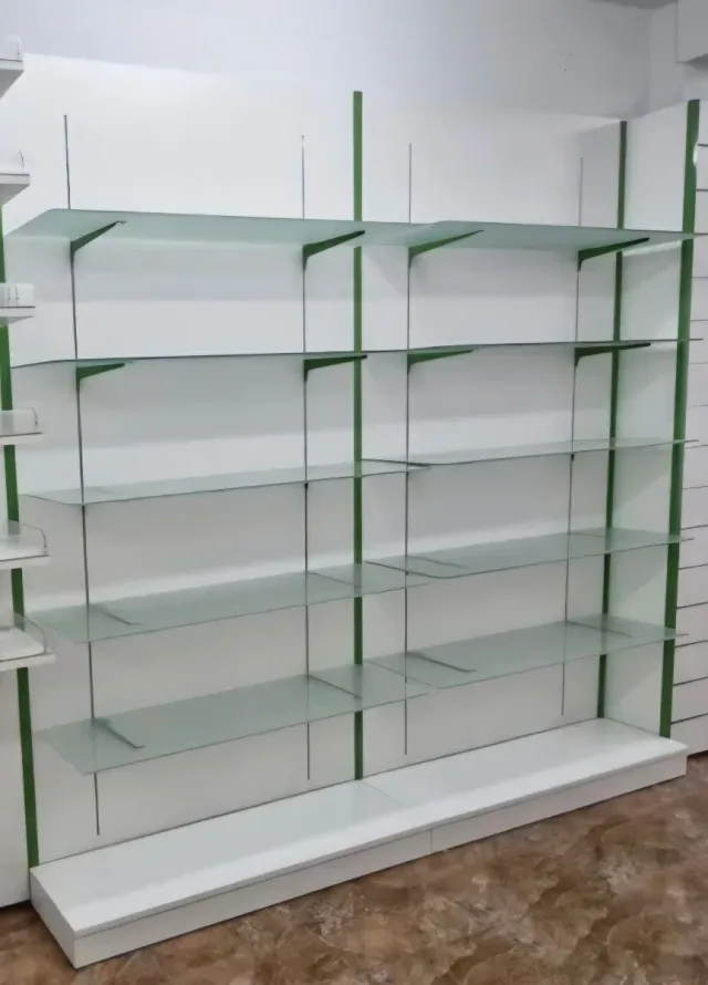 2 Murales expositor tienda regulable+2 cajoneras