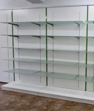 2 Murales expositor tienda regulable+2 cajoneras