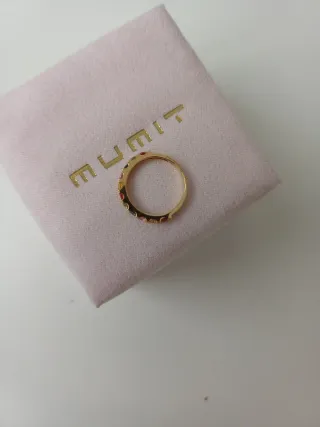 Anillo oro 18k zafiros colores