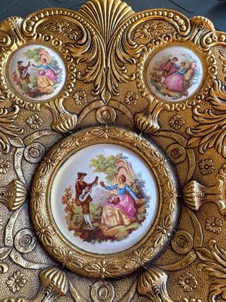 Plato decorativo bronce antiguo