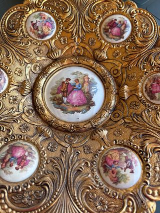 Plato decorativo bronce antiguo