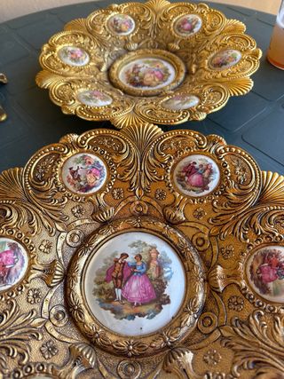 Plato decorativo bronce antiguo