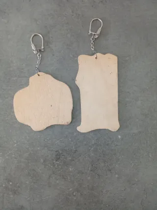 2 Llaveros E.T. Madera Chapa