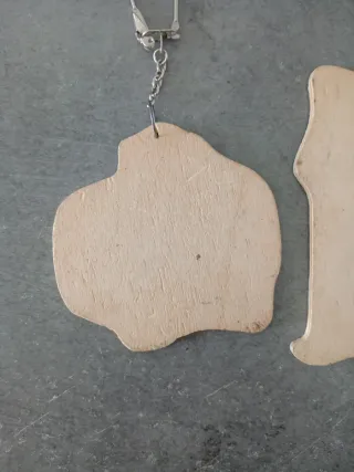 2 Llaveros E.T. Madera Chapa