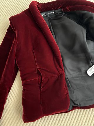 Giacca Zara Velluto Borgogna