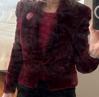 Giacca Zara Velluto Borgogna