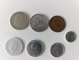 Monedas Pesetas España Franco y Juan Carlos