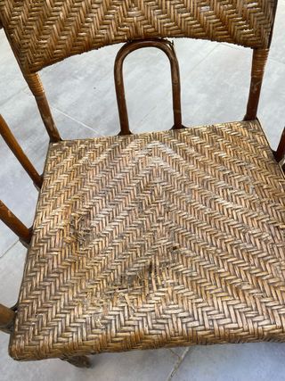 2 Sillones Antiguos Mimbre para restaurar