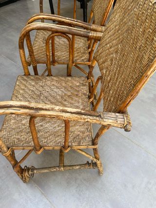 2 Sillones Antiguos Mimbre para restaurar