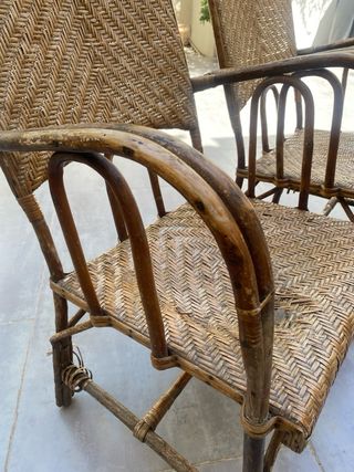 2 Sillones Antiguos Mimbre para restaurar