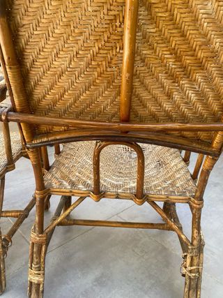 2 Sillones Antiguos Mimbre para restaurar